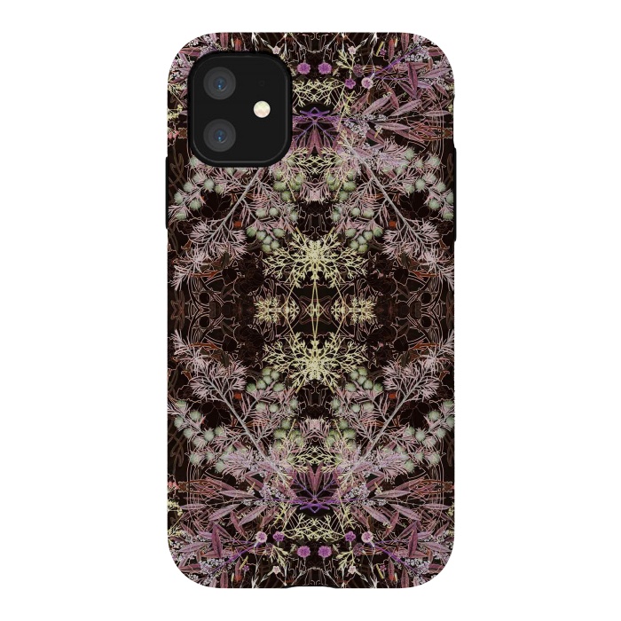 iPhone 11 StrongFit Delicate arts and crafts botanical pattern by Oana 