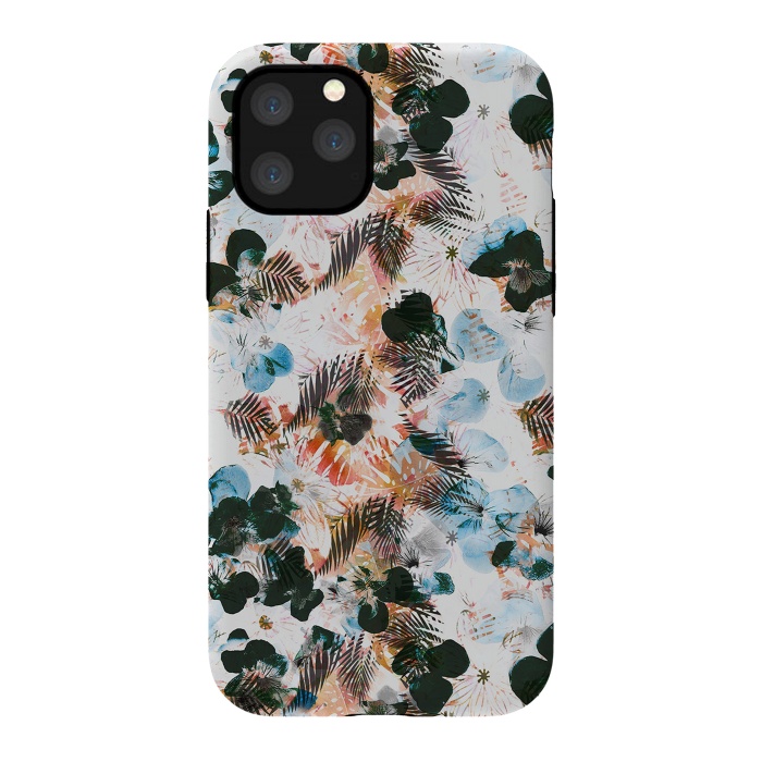 iPhone 11 Pro StrongFit Ink pansy petals and foliage pattern by Oana 