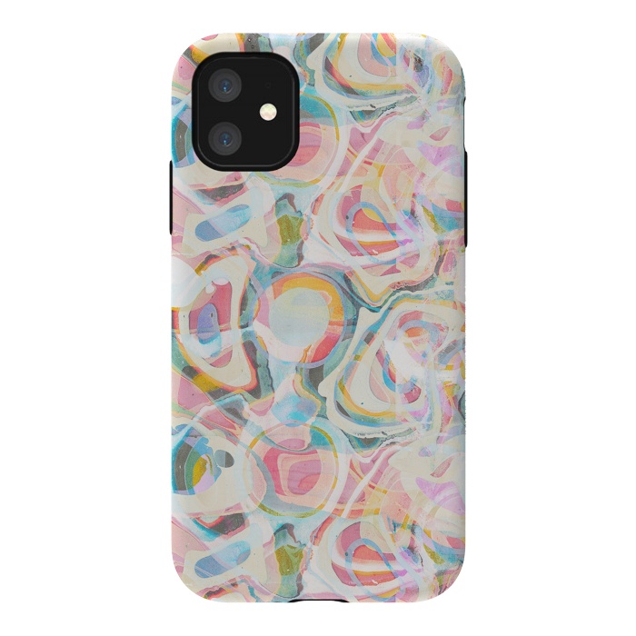 iPhone 11 StrongFit Pastel abstract marbling painting by Oana 