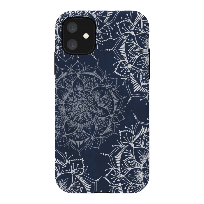 iPhone 11 StrongFit Floral Blue by Rose Halsey