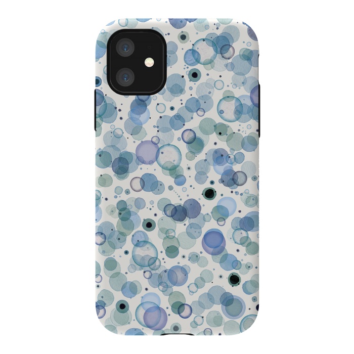iPhone 11 StrongFit Blue Bubbles by Ninola Design
