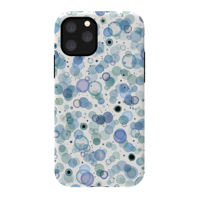 iPhone 11 Pro StrongFit Blue Bubbles by Ninola Design