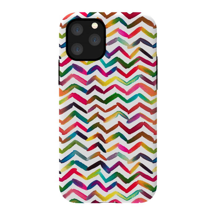 iPhone 11 Pro StrongFit Chevron Stripes Multicolored by Ninola Design