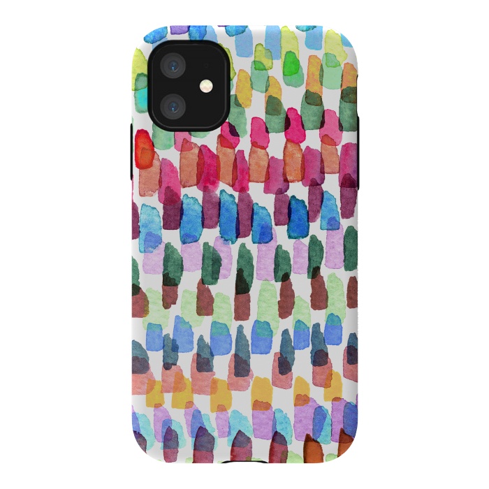 iPhone 11 StrongFit Colorful Brushstrokes Stains  by Ninola Design