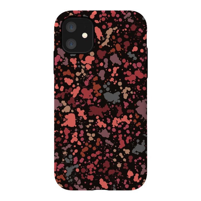 iPhone 11 StrongFit Color Splatter Drops Red by Ninola Design