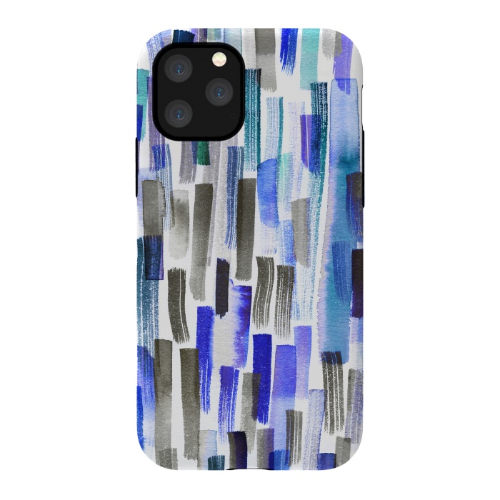 iPhone 11 Pro StrongFit Colorful Brushstrokes Blue by Ninola Design