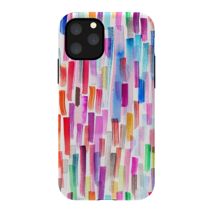 iPhone 11 Pro StrongFit Colorful Brushstrokes  by Ninola Design
