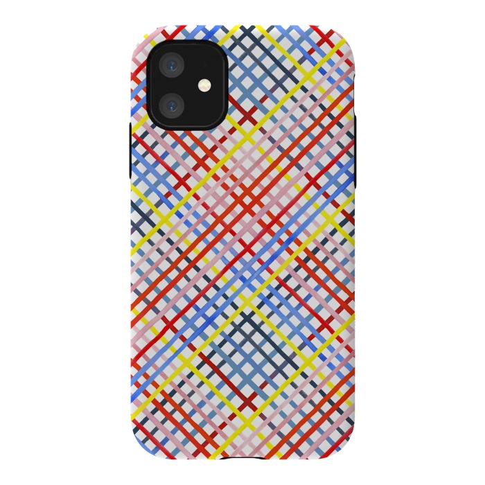 iPhone 11 StrongFit Gingham Vichy Multicolored by Ninola Design