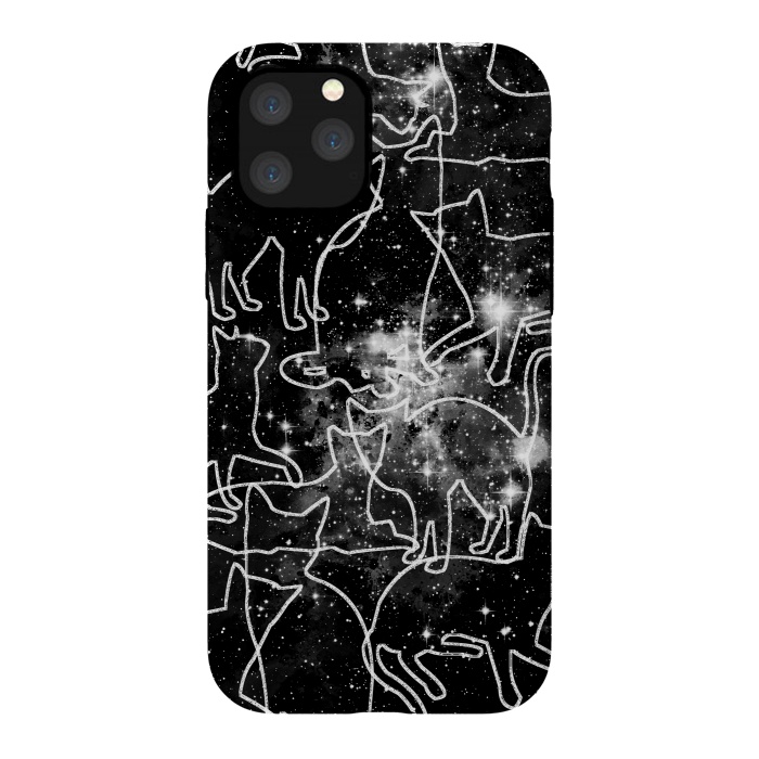 iPhone 11 Pro StrongFit Cats in space astrology minimal pattern by Oana 