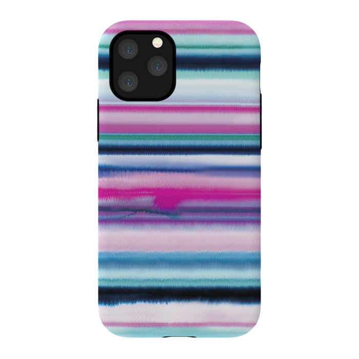 iPhone 11 Pro StrongFit Ombre Stripes Watercolor Pink by Ninola Design