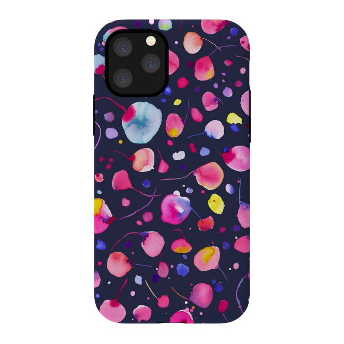 iPhone 11 Pro StrongFit Flying Seeds Navy by Ninola Design