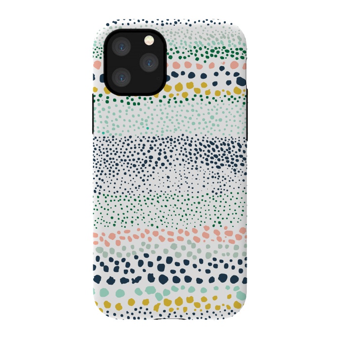 iPhone 11 Pro StrongFit Little Textured Dots White by Ninola Design