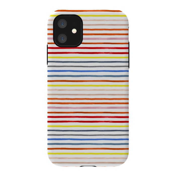 iPhone 11 StrongFit Marker Summer Color Stripes by Ninola Design
