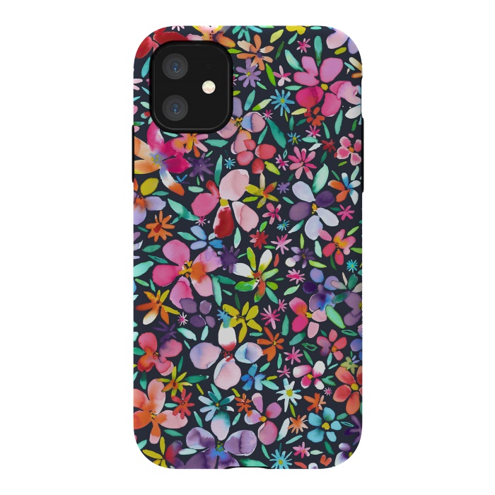iPhone 11 StrongFit Multicolored Petals Flowers by Ninola Design