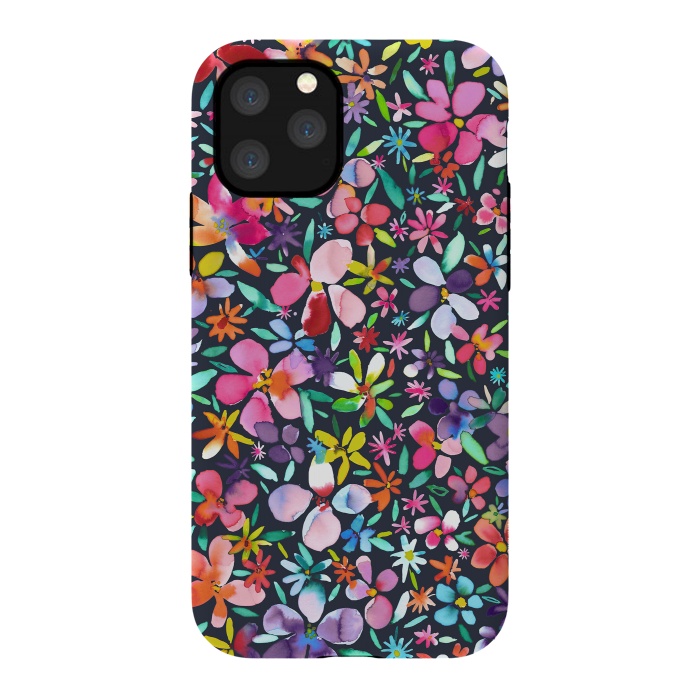 iPhone 11 Pro StrongFit Multicolored Petals Flowers by Ninola Design