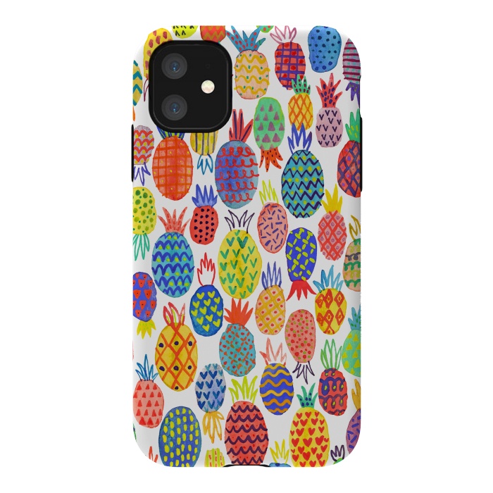 iPhone 11 StrongFit Cute Pineapples by Ninola Design