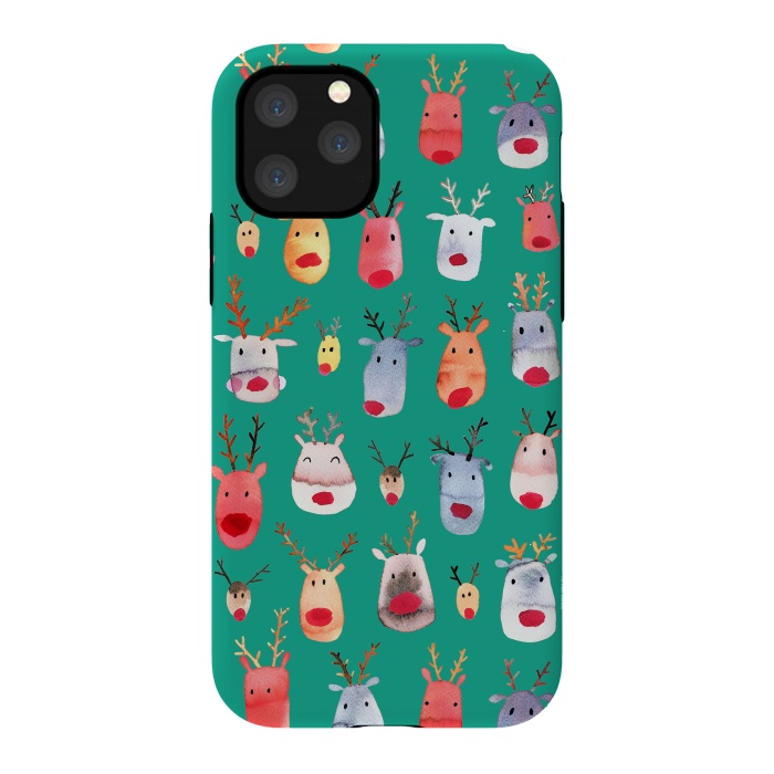 iPhone 11 Pro StrongFit Christmas Winter Rudolph Reindeer by Ninola Design