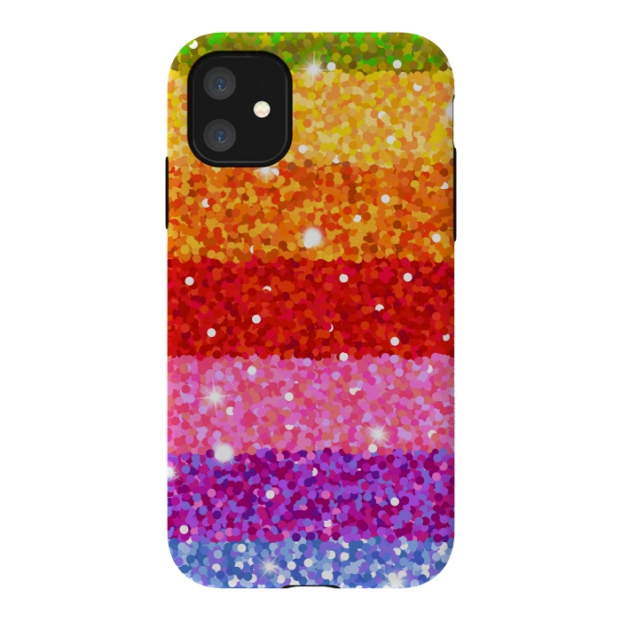 iPhone 11 StrongFit rainbow dotted pattern by MALLIKA
