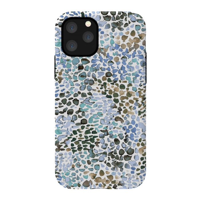 iPhone 11 Pro StrongFit Blue Specked Watercolor by Ninola Design