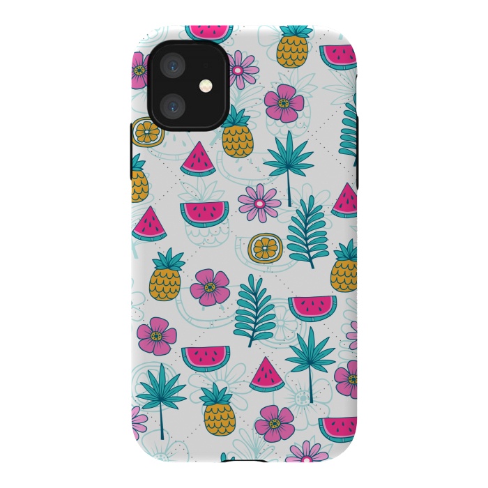 iPhone 11 StrongFit TROPICAL FRUITS PATTERN 2  by MALLIKA