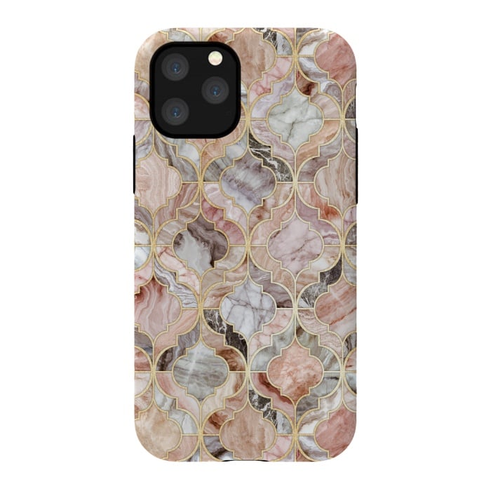 iPhone 11 Pro StrongFit Rosy Marble Moroccan Tiles by Micklyn Le Feuvre