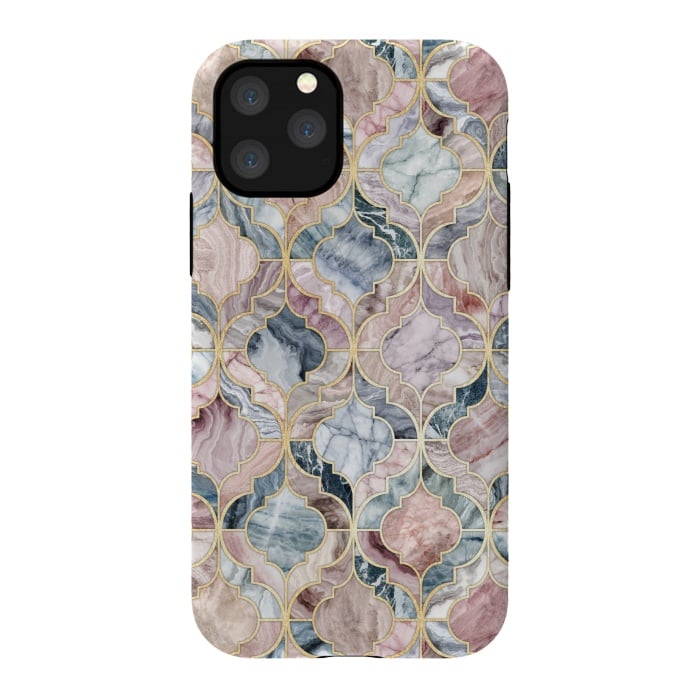 iPhone 11 Pro StrongFit Moroccan Marble Tile Pattern by Micklyn Le Feuvre