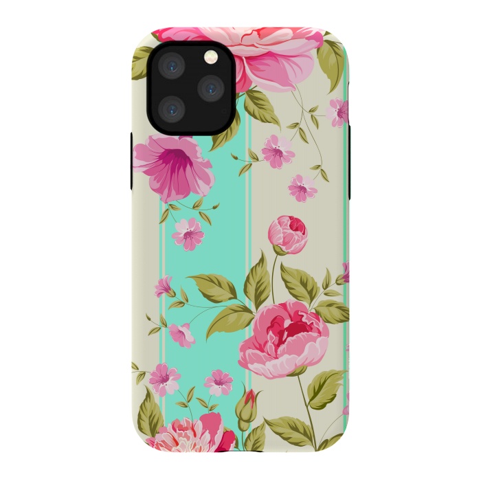 iPhone 11 Pro StrongFit stripes floral print by MALLIKA