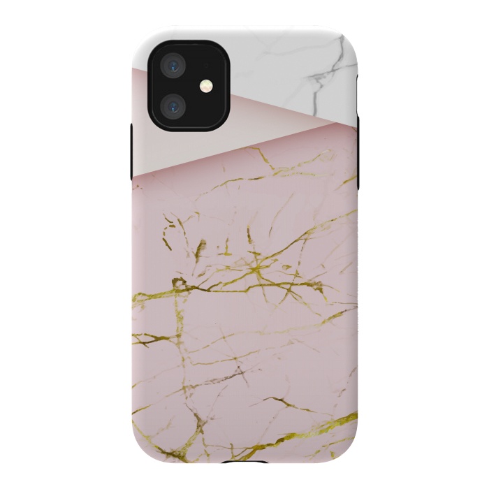 iPhone 11 StrongFit pink marble print 2 by MALLIKA