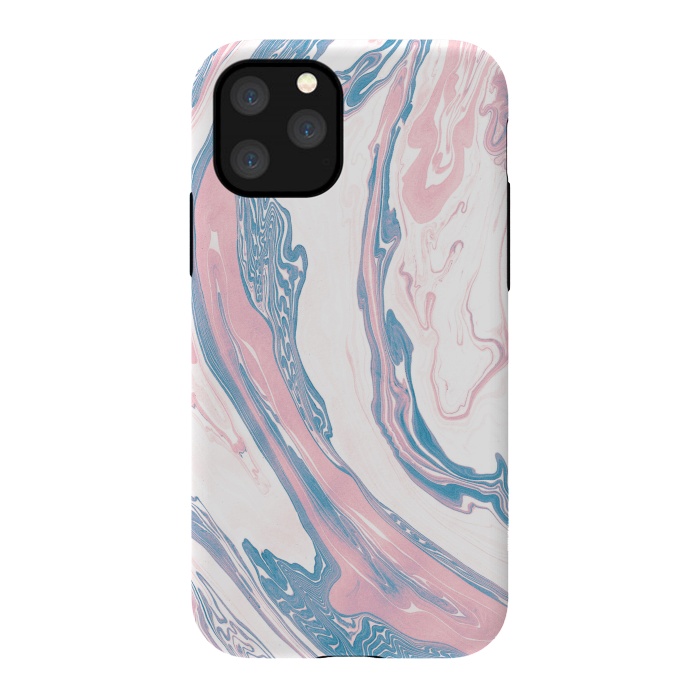 iPhone 11 Pro StrongFit Blush and Dusty Blue Marble by Allgirls Studio