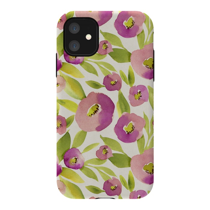 iPhone 11 StrongFit Magical Plum Flowers by Allgirls Studio