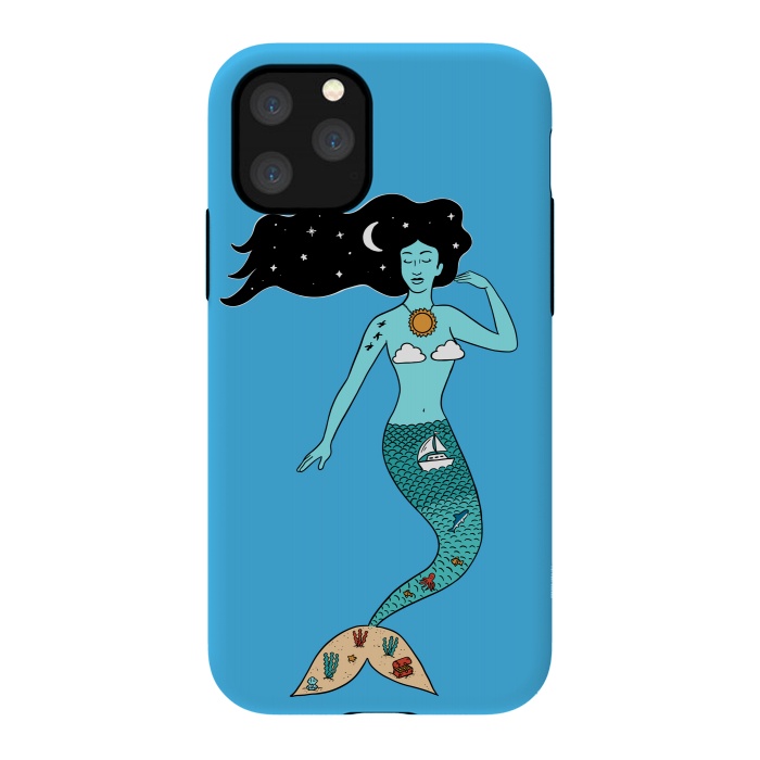 iPhone 11 Pro StrongFit Mermaid Nature Blue by Coffee Man