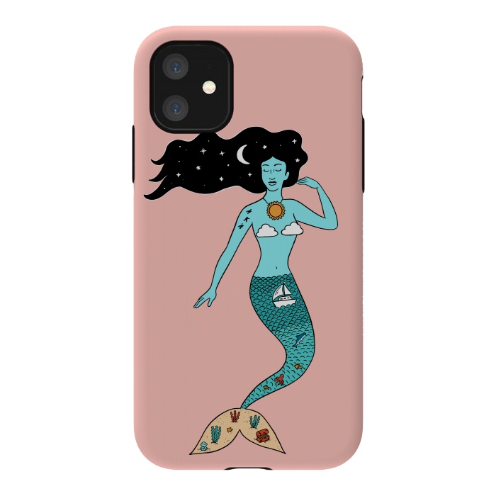 iPhone 11 StrongFit Mermaid Nature Pink by Coffee Man