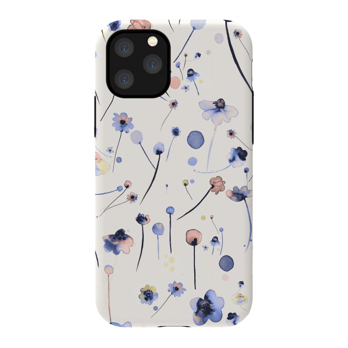 iPhone 11 Pro StrongFit Soft Flowers Blue by Ninola Design
