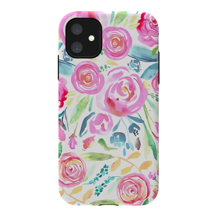 iPhone 11 StrongFit Spring Days Pastel Roses by Ninola Design