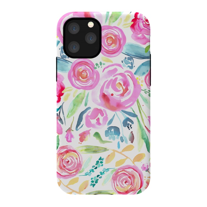iPhone 11 Pro StrongFit Spring Days Pastel Roses by Ninola Design
