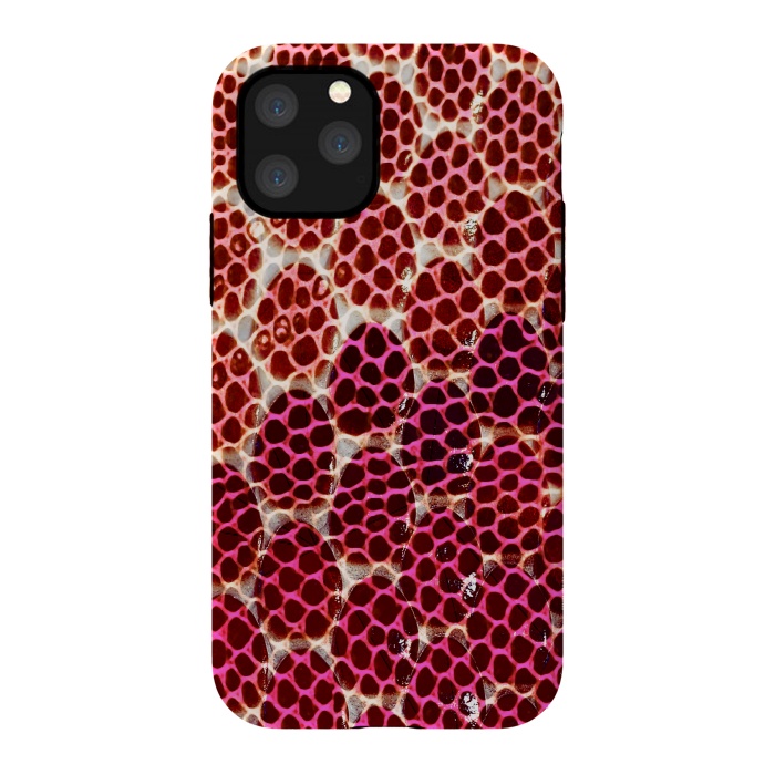 iPhone 11 Pro StrongFit Pink Snake skin scales by Oana 