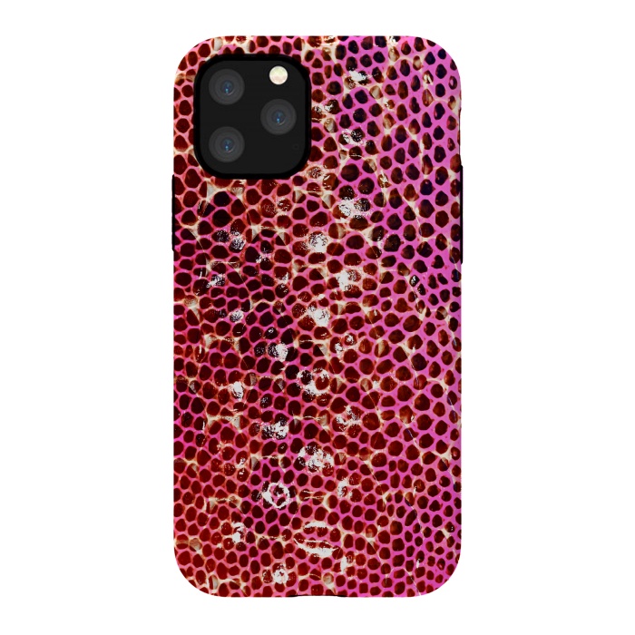 iPhone 11 Pro StrongFit Gradient pink red snake skin pattern by Oana 