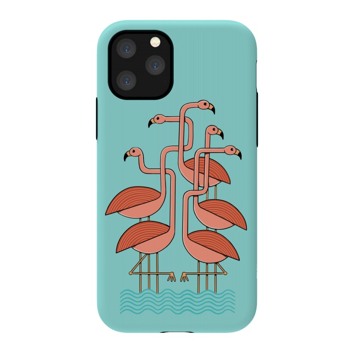 iPhone 11 Pro StrongFit Flamingos by Coffee Man