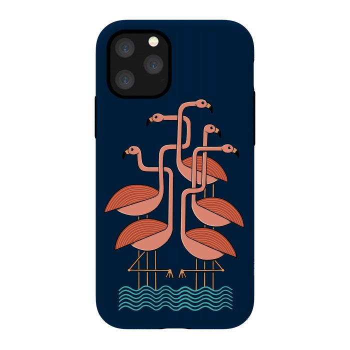 iPhone 11 Pro StrongFit Flamingos blue by Coffee Man