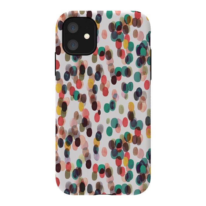 iPhone 11 StrongFit Relaxing Tropical Colorful Dots by Ninola Design