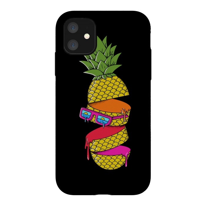 iPhone 11 StrongFit Pineapple colors Black by Coffee Man