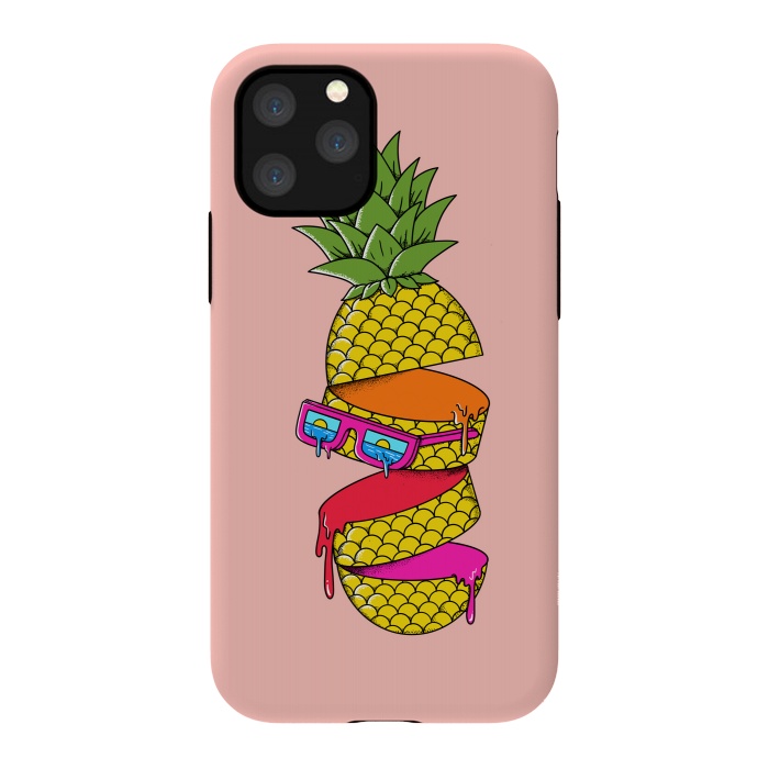 iPhone 11 Pro StrongFit Pineapple Colors Pink by Coffee Man