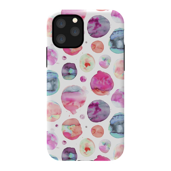 iPhone 11 Pro StrongFit Big Watery Planet Dots by Ninola Design