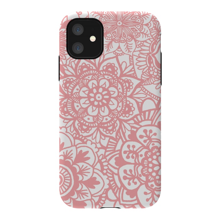 iPhone 11 StrongFit Light Pink Mandala Pattern by Julie Erin Designs