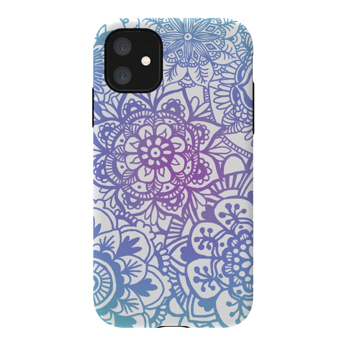 iPhone 11 StrongFit Pastel Purple and Blue Mandala Pattern by Julie Erin Designs