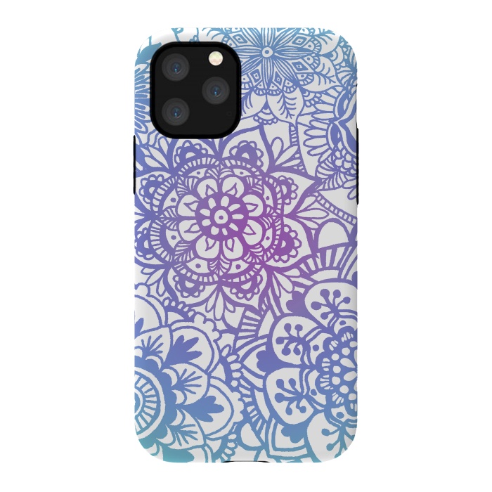 iPhone 11 Pro StrongFit Pastel Purple and Blue Mandala Pattern by Julie Erin Designs
