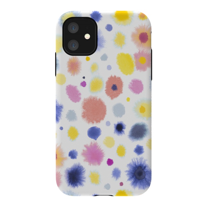 iPhone 11 StrongFit Soft Watercolor Dots by Ninola Design