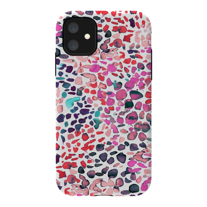 iPhone 11 StrongFit Speckled Painting Pink by Ninola Design