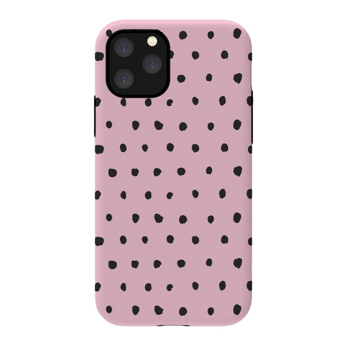 iPhone 11 Pro StrongFit Artsy Dots Pink by Ninola Design
