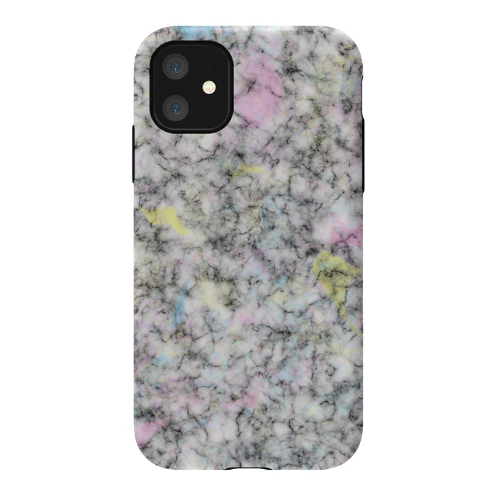 iPhone 11 StrongFit Watercolor Strokes on Marble by Ninola Design